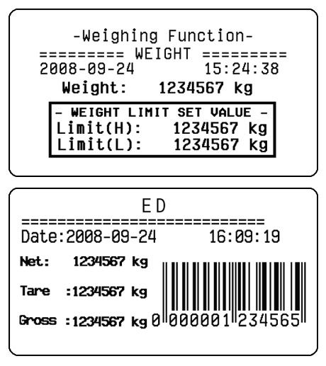 ED Series Label example