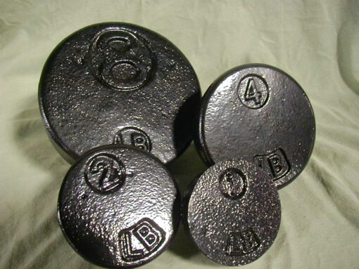1, 2, 4 Pound Cast Iron Weights