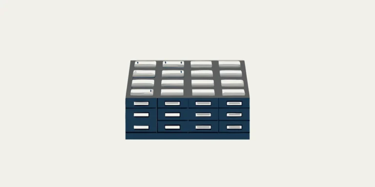 A classic blue mechanical scale with drawers, a type of scale for sale.