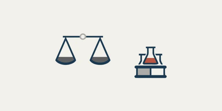 A precision scale and lab flasks used for NIST Handbook 44 compliance testing.