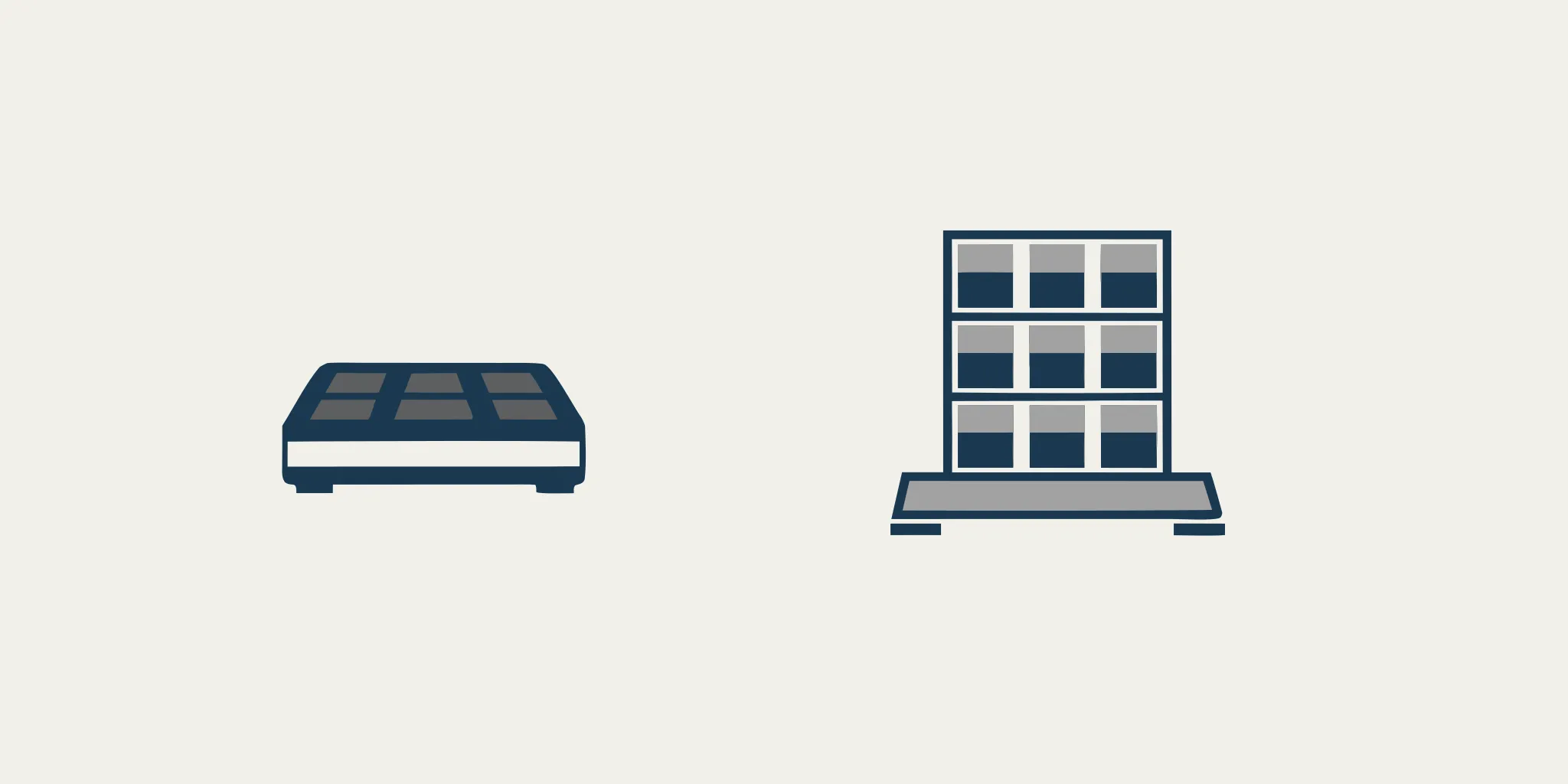 Industrial weighing scale with a printer next to warehouse shelving.