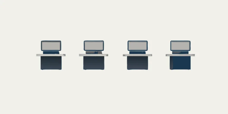A side-by-side comparison of four meat scales with label printers.